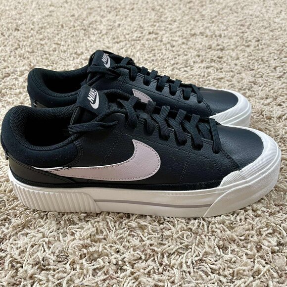 Nike Women’s Court Legacy Lift Platform Shoes Black Violet DM7590-002, Size 12 - Picture 3 of 14